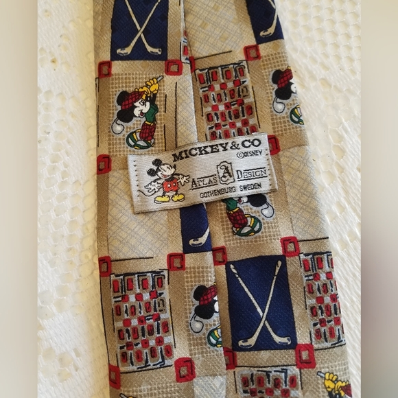 Disney Mickey & Co Mickey Mouse  Golf Tie 100% Silk Made in Italy - Picture 4 of 7